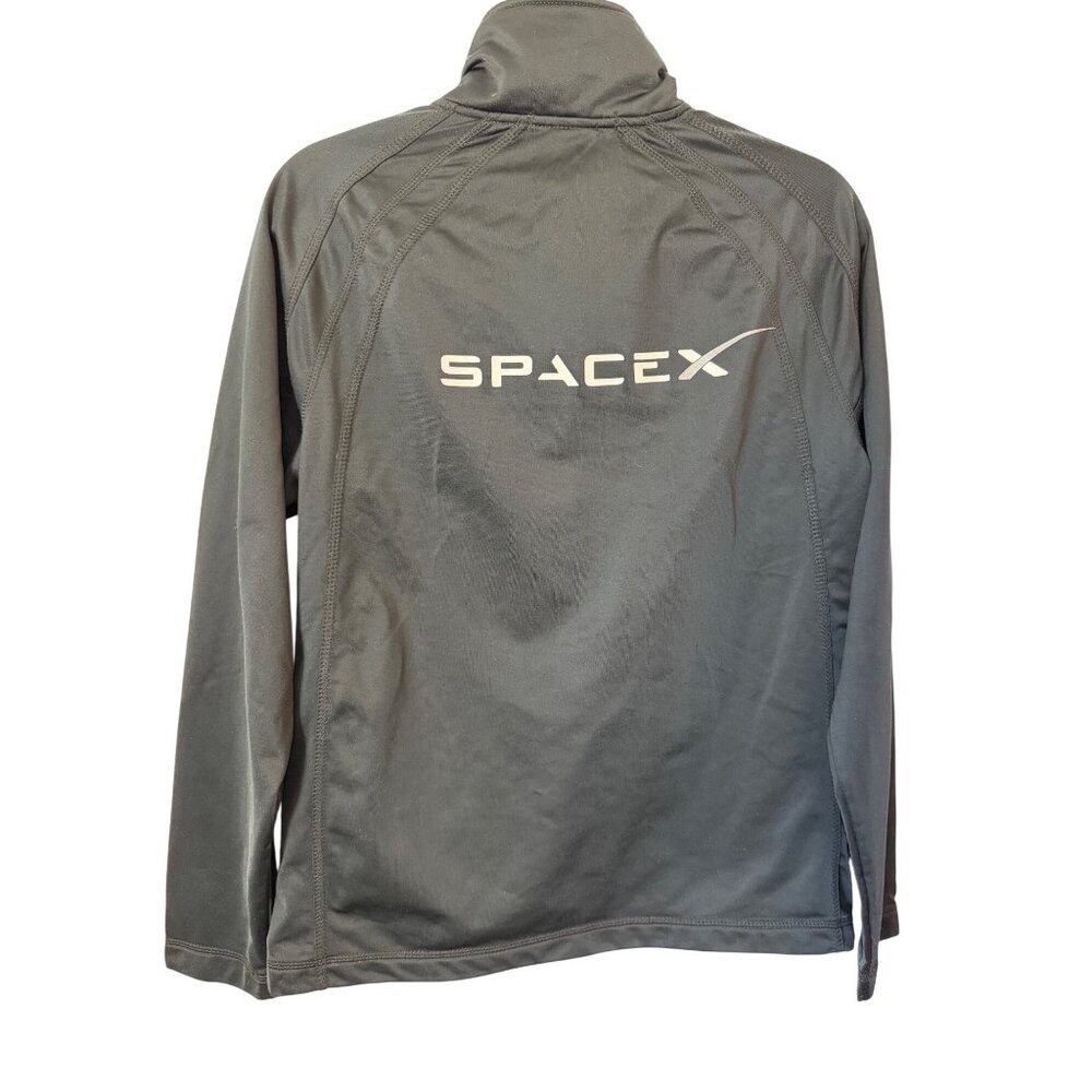 Space X Logo Tesla Black Full-Zip Jacket Sport-Tek Size S Polyester Lightweight - Picture 2 of 5